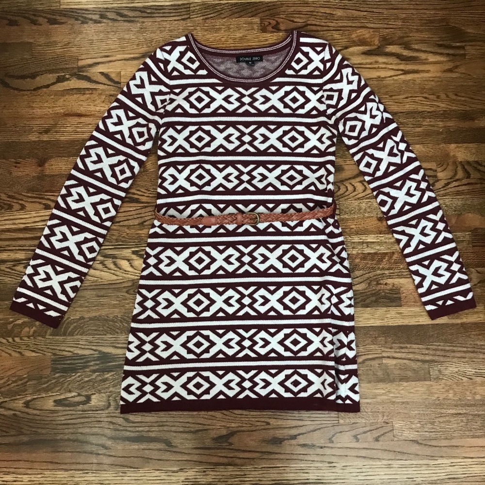 DOUBLE ZERO brand sweater dress with belt - size M